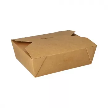 Papstar 87611 vienkartinė maisto talpa iš kartono su PLA danga, ruda, 1000 ml (100 vienetų)