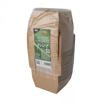 Papstar 87250 vienkartinė maisto talpa iš kartono su PLA danga, ruda, 750 ml, 50 vnt.