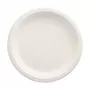 PAPSTAR pure cukranendrių lėkštė apvali 230 mm, 12 vnt. pakuotė, kompostuojama, tinkama mikrobangų krosnelei, 89748