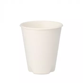 PAPSTAR pure cukranendrių popierinės stiklinės 0,2 L, baltos, 12 vnt., kompostuojamos ir tinkamos mikrobangų krosnelei 89853