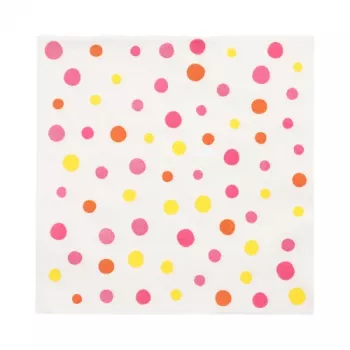 PAPSTAR Colorful Dots popierinės servetėlės, 330 x 330 mm, rožinės, 3 sluoksnių, 1/4 lankstymo, 20 vnt. 88346