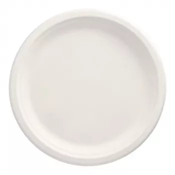 PAPSTAR pure cukranendrių lėkštė, apvali, 260 mm, 50 vnt., kompostuojama, tinkama mikrobangų krosnelei (89738)