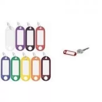 WEDO raktų pakabukas su žiedu, 18 mm skersmens, violetinio plastiko korpusas, balta perrašoma etiketė 262 801808