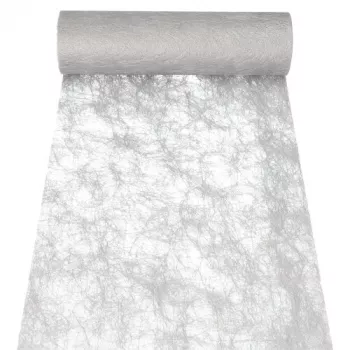 PAPSTAR Sizoflor staltiesė ir dekoratyvinė juosta, sidabrinė, 25 m x 30 cm, atspari vandeniui, 75% poliesteris / 25% poliamidas 37064