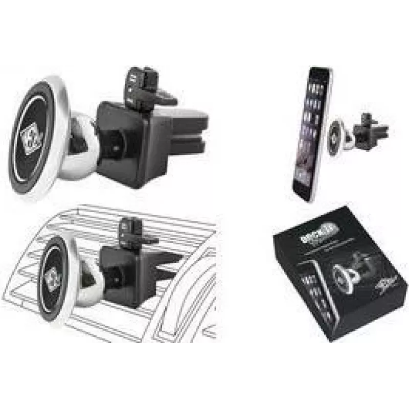 WEDO Dock-it Premium Mini magnetinis automobilinis laikiklis telefonui, juodas/sidabrinis 60 15054