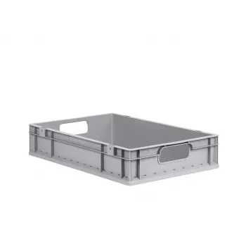 allit ProfiPlus EuroEco O612 pilka Euro dėžė 600x400x120 mm, 24 L, PP, atviros rankenos, sukraunama 456809