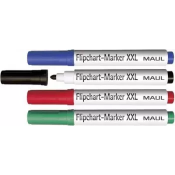MAUL HEBEL Flipchart Marker XXL apvalus antgalis, įvairių spalvų rinkinys (4 vnt.) 63839-99