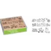 HEYDA Xmas Patches Motif Stamp Set – 12 skirtingų medinių antspaudų rinkinys permatomoje dėžutėje 204888680