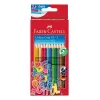 Faber-Castell Colour GRIP trikampės spalvotos pieštukai, įvairių spalvų, 10 vnt., Soft-Grip zona, nesilaužiantis 3,3 mm šerdis, vandeninė lako danga, promo dėklas 201585