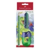 Faber-Castell Dino Jumbo rašymo rinkinys, žalias, 3 pieštukai, 3 mm švinas, ergonomiškas trikampis, atsparus lūžimui, nuo 3 metų 111529