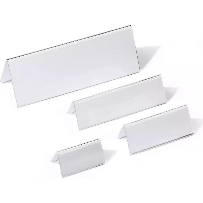 DURABLE vardinė lentelė ant stalo Tent Card akrilinė 61/122x150 mm, 10 vienetų 803319