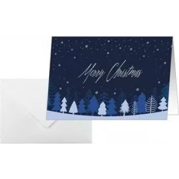 SIGEL DS635 Kalėdinis atvirukas Snowflake Serenity A6 gulsčias (A5) rašaliniams/lazeriniams/ kopijavimo aparatams, baltas kartonas 250 gsm, 1 vnt.