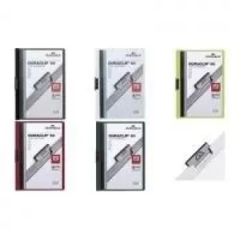 DURABLE DURACLIP ORIGINAL 60 A4 segtuvas su metaliniu spaustuku, tamsiai mėlynas permatomu viršeliu, 5 vnt. (2238-07)