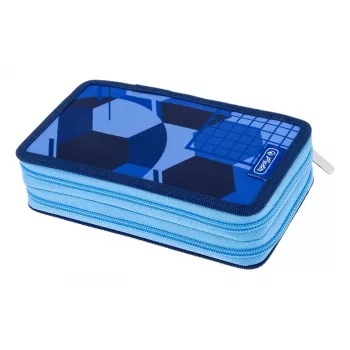 HERLITZ Blue Goal dviejų skyrių penalas, 23 dalių, su užtrauktuku, spalvotas vidus 400205859
