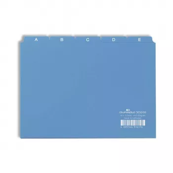 DURABLE A5 skiriamieji lapai 5 skyrikliai A-Z reljefiniai polipropileniniai permatomi 365006