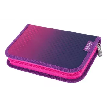 HERLITZ mokyklinė penalinė Dip Dye rožinė/violetinė, 31 dalis, poliesteris, 205 x 140 x 38 mm, 2 atvartai, užtrauktukas 400205910