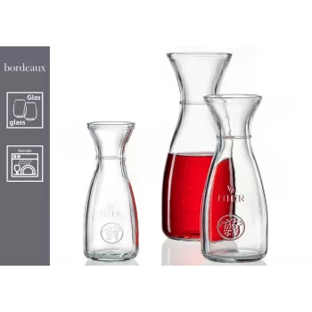 Ritzenhoff & Breker Bordeaux stiklinė karafė 1L, soda-kalkių stiklas, tinka plauti indaplovėje, su pripildymo linija - 6 vnt. 818963