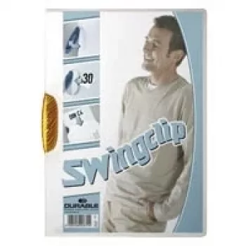DURABLE SWINGCLIP® 30 A4 permatomas segtuvas su spaustuku, talpina 30 lapų, 25 vnt. pakuotė 226009