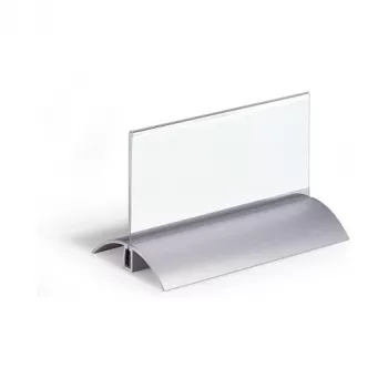 DURABLE PRESENTER DE LUXE vardų lentelė ant stalo, dvipusė, 61 x 150 mm įdėklas, skaidrus akrilas, 2 vnt. 820119