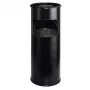 DURABLE metalinė šiukšliadėžė 17L apvali su pelenine, juoda 333001