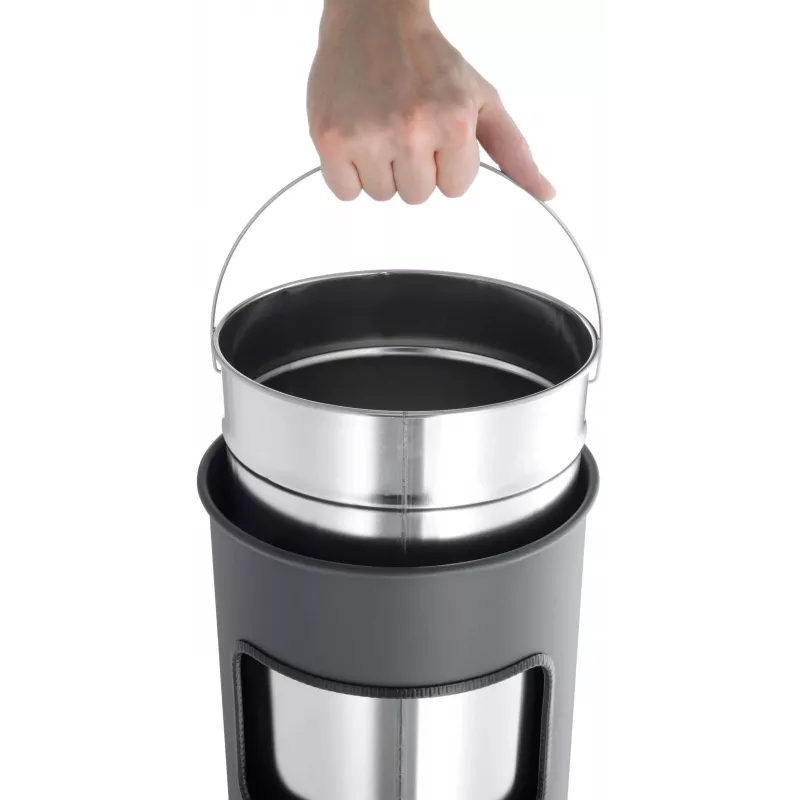 DURABLE metalinė šiukšliadėžė 17L apvali su pelenine, juoda 333001