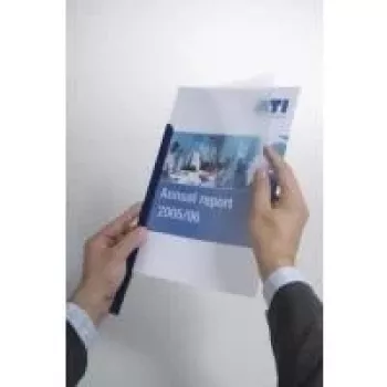DURABLE A4 suspaudžiamos įrišimo juostelės, 100 lapų talpa, permatomas PP, 50 vnt. 293919