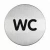 DURABLE PICTO WC durų ženklas, apvalus 83 mm, lipnus, sidabrinis/juodas 490723