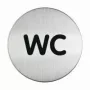 DURABLE PICTO WC durų ženklas, apvalus 83 mm, lipnus, sidabrinis/juodas 490723