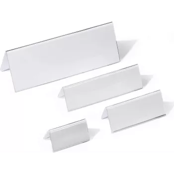 DURABLE stalinis vardų lentelių laikiklis Tent Card 61/122x210 mm akrilinis, 10 vienetų 803419