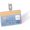 DURABLE ID kortelių laikiklis su segtuku 1 kortelei, permatomas, 25 vnt. (811319)