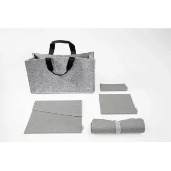 SIGEL BAB01 “Desk Sharing Bag Basic L” kelioninė rankinė, šviesiai pilka, 5 vnt. rinkinys