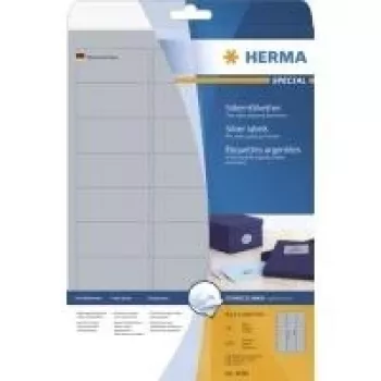 HERMA SuperPrint LaserCopy sidabrinės plėvelės etiketės 29,6 x 63,5 mm, 675 etiketės, 4098