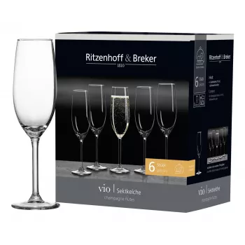Ritzenhoff & Breker VIO putojančio vyno taurė 0,21 L, svogūno formos, tinkama plauti indaplovėje, aukštis 220 mm (812152)