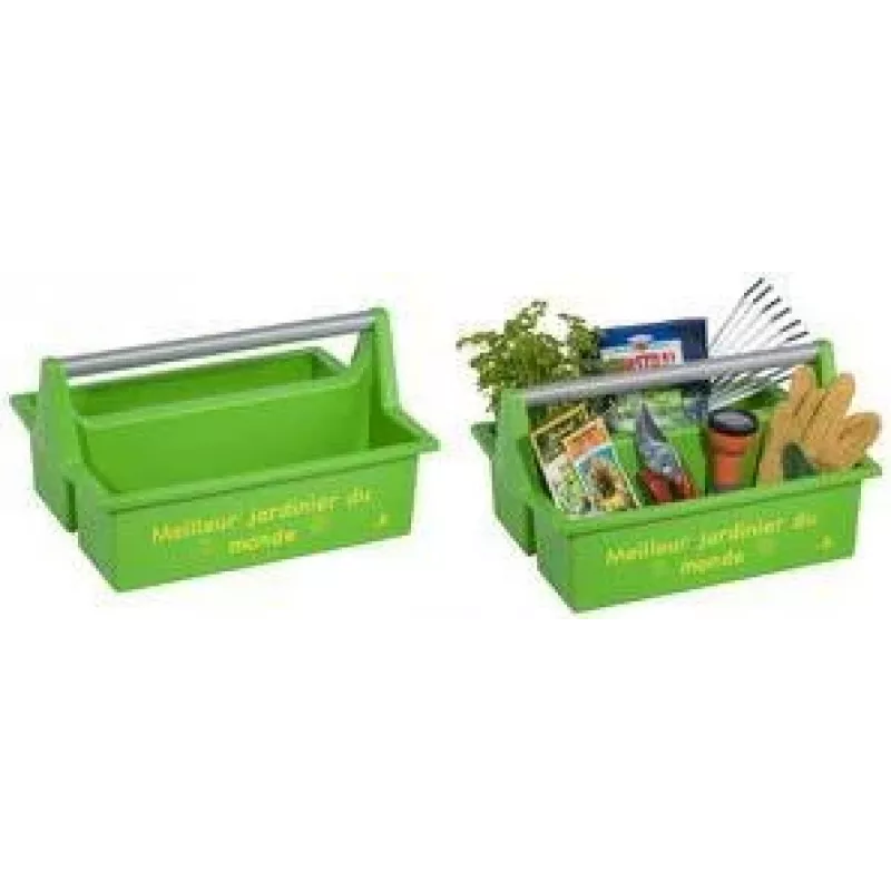 allit McPlus Carry Jardinier įrankių krepšys, žalias, ergonomiška aliuminio rankena, 2 dideli skyriai, 1 vnt. (8500906006)