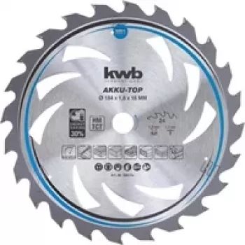 kwb 586154 volframo karbido diskinis pjūklas 184 x 16 x 1,2 mm, 24 dantų