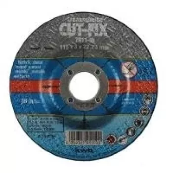kwb CUT-FIX pjovimo diskas metalui, 115 mm x 1,0 mm x 22,23 mm, Type 41 plokščias, aliuminio oksidas, 13300 RPM 791150