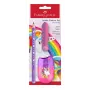 Faber-Castell Unicorn Jumbo rašymo rinkinys, violetinis, 3 dalys, 3 mm švinas, ergonomiška trikampė rankena 111528