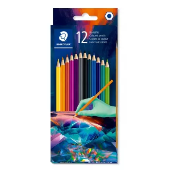 STAEDTLER Hexagonal spalvoti pieštukai Edition 1, 12 vnt. kartoninėje dėžutėje, tamsūs tonai, 3,0 mm šerdis 175C12E2-1