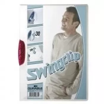 DURABLE SWINGCLIP 30 A4 permatomas dokumentų segtuvas su spaustuku (25 vnt.) 226035