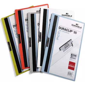 DURABLE DURACLIP 30 A4 segtuvas su klipu, mėlynas (25 vnt. pakuotė) 220057
