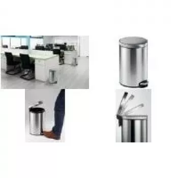 DURABLE nerūdijančio plieno pedalų šiukšlių dėžė 12L apvali 340123