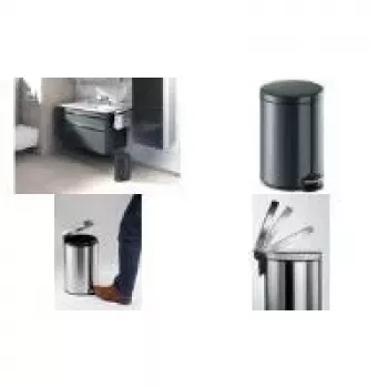 DURABLE pedalų šiukšlių kibiras metalinis 20L apvalus sidabrinis 341258