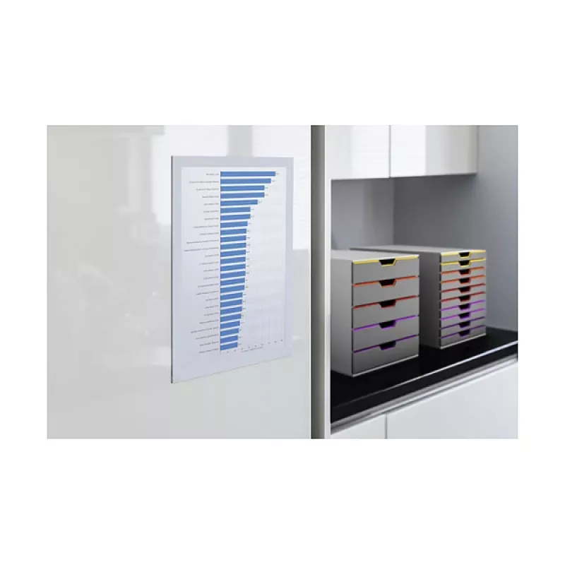 DURABLE DURAFRAME A4 lipni informacinė lenta, sidabrinė, 2 vnt. 487202