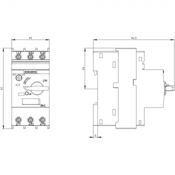 SIEMENS SIRIUS 3RV2 grandinės pertraukiklis transformatorių apsaugai 5,5-8A 3 polių 3RV2411-1HA1 3RV24111HA10