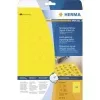 HERMA Special 8034 lipdukai – saviklijai, atsparūs oro sąlygoms, matiniai plėveliniai, geltoni, 30 x 30 mm, 1200 vnt. (25 lapai x 48)