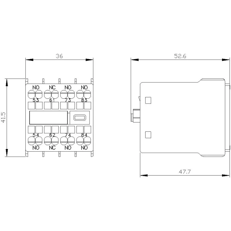 Siemens Pagalbinis kontaktų blokas 3RH2911-2GA31, 1 NO + 1 NC, varžtiniai gnybtai, priekinis montavimas