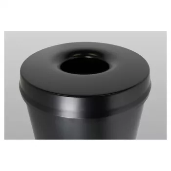 HELIT H2515695 plieninė šiukšliadėžė su liepsną gesinančiu dangčiu, 30 L, juoda, apvali, Ø335 x 470 mm
