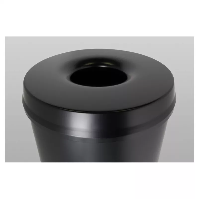 HELIT H2515695 plieninė šiukšliadėžė su liepsną gesinančiu dangčiu, 30 L, juoda, apvali, Ø335 x 470 mm