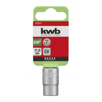 kwb 372211 11 mm lizdas 3/8 colio pavarai, chromo vanadžio plieno, 6 briaunų