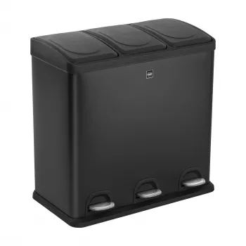HELIT the separator atliekų rūšiavimo šiukšliadėžė su pedalu, 3 x 20 L, plastikinė, soft-close, antracito H2405295